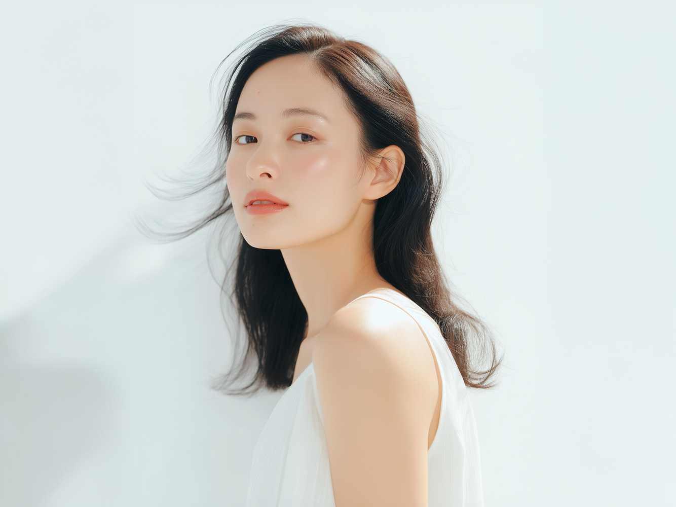 ほうれい線剥離のイメージ。なめらかな頬の女性の横顔の写真