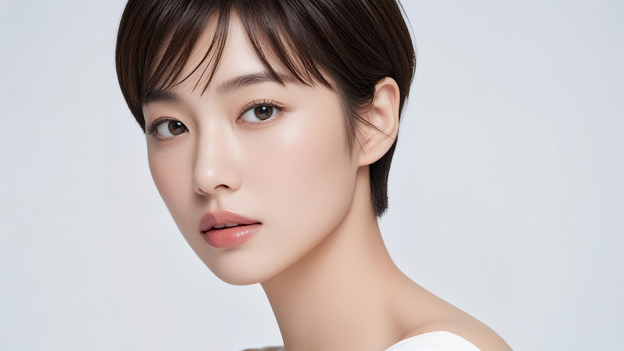 フェイスリフトのイメージ。引き締まったフェイスラインの女性の写真